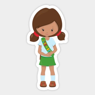 Girl Scout, Latina Girl, Cute Girl, Little Girl Sticker